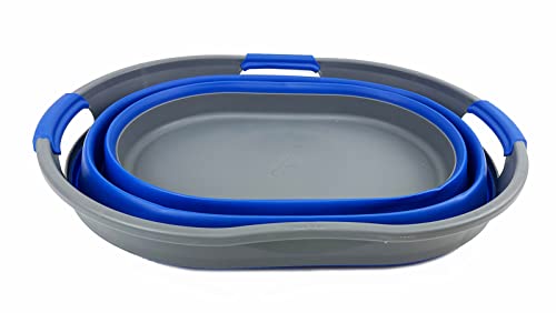 SAMMART 25L zusammenklappbarer Wäschekorb aus Kunststoff – faltbarer Pop-Up-Aufbewahrungsbehälter/Organizer – tragbare Waschwanne – platzsparender Wäschekorb