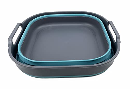 SAMMART 10L zusammenklappbare Geschirrpfanne – faltbares Waschbecken – tragbare Geschirrspülwanne – platzsparendes Küchenablage