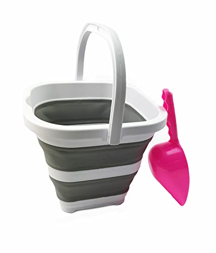SAMMART 2-teiliges Camping-Set: zusammenklappbarer Eimer + tragbare Spülpfanne mit Ablassstopfen