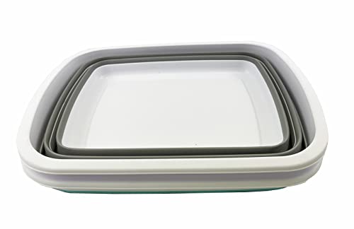 SAMMART 10L Faltbare Wanne – Faltbare Geschirrwanne – Tragbares Waschbecken – Platzsparende Kunststoff-Waschwanne