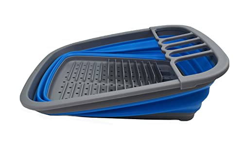 SAMMART 8L Zusammenklappbarer Geschirrabtropfer – Faltbarer Wäscheständer – Tragbarer Geschirr-Organizer – Platzsparend