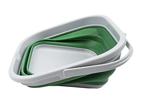 SAMMART 5,5 l zusammenklappbarer quadratischer handlicher Eimer/Faltbarer quadratischer Wassereimer/tragbare Wanne mit Griff.
