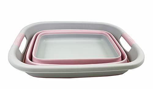 SAMMART 25L Zusammenklappbarer Wäschekorb / -wanne - faltbarer Aufbewahrungsbehälter/Organizer - tragbarer Waschbehälter - platzsparender Korb - Kofferraum-Aufbewahrungsbox