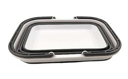 SAMMART 12L zusammenklappbare Wanne mit Griff – tragbarer Outdoor-Picknickkorb/Krater – Faltbare Einkaufstasche – platzsparender Aufbewahrungsbehälter