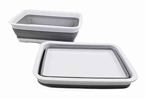 SAMMART 7L zusammenklappbare Wanne – Faltbare Geschirrwanne – tragbares Waschbecken – platzsparende Kunststoff-Waschwanne