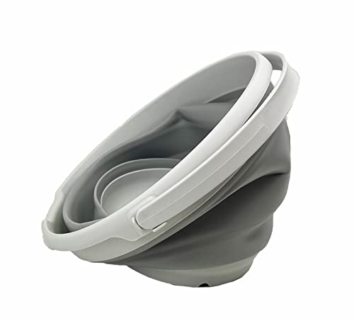 SAMMART 10L zusammenklappbarer Kunststoffeimer – Faltbare runde Wanne – tragbarer Wassereimer zum Angeln – platzsparender Wassertopf für den Außenbereich. Größe 31 cm Durchmesser