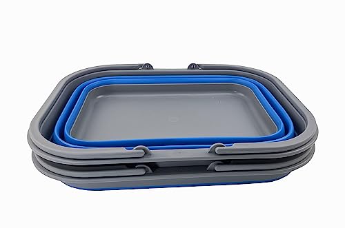 SAMMART 15L Zusammenklappbarer Korb mit Griff - Tragbarer Picknickkorb/Krater für den Außenbereich - Faltbare Einkaufstasche - Platzsparender Aufbewahrungsbehälter