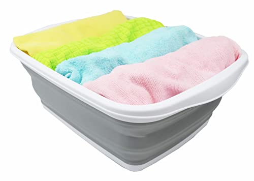 SAMMART 10L zusammenklappbare Wanne – Faltbare Geschirrwanne – tragbares Waschbecken – platzsparende Kunststoff-Waschwanne