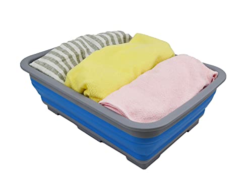 SAMMART 7L zusammenklappbare Wanne – Faltbare Geschirrwanne – tragbares Waschbecken – platzsparende Kunststoff-Waschwanne