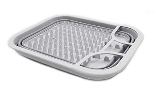 SAMMART 12L zusammenklappbares Abtropfgestell mit drehbarem Auslauf – faltbarer Wäscheständer – tragbarer Geschirr-Organizer – platzsparende Küchenablage