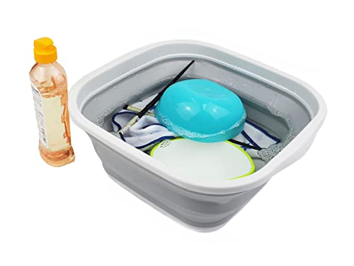 SAMMART 5,5 l zusammenklappbare Wanne – Faltbare Geschirrwanne – tragbares Waschbecken – platzsparende Kunststoff-Waschwanne