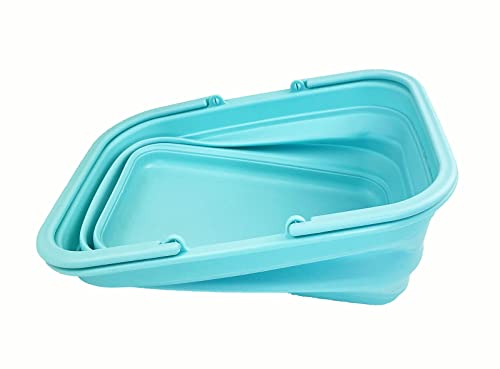 SAMMART 9,2 l zusammenklappbare Wanne mit Griff – tragbarer Picknickkorb für den Außenbereich – Faltbare Einkaufstasche – platzsparender Aufbewahrungsbehälter