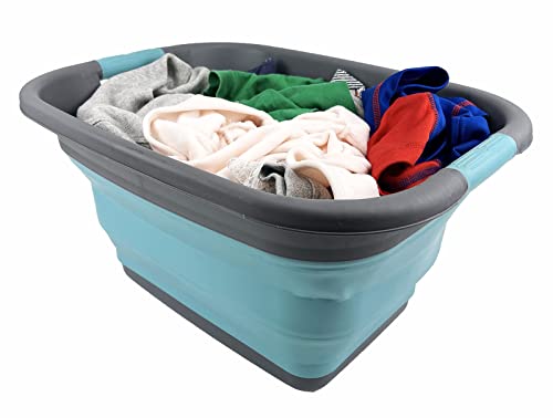 SAMMART 25L Zusammenklappbarer Wäschekorb / -wanne - faltbarer Aufbewahrungsbehälter/Organizer - tragbarer Waschbehälter - platzsparender Korb - Kofferraum-Aufbewahrungsbox