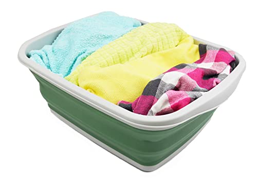SAMMART Zusammenklappbare Wanne, 10 l, zusammenklappbar, tragbar, platzsparende Kunststoff-Waschwanne