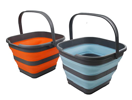 SAMMART 10L 2er Set Zusammenklappbarer rechteckiger praktischer Korb/Eimer