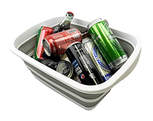 SAMMART 10L Faltbare Wanne – Faltbare Geschirrwanne – Tragbares Waschbecken – Platzsparende Kunststoff-Waschwanne