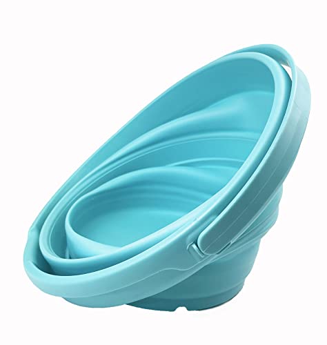 SAMMART 10L zusammenklappbarer Kunststoffeimer – Faltbare runde Wanne – tragbarer Wassereimer zum Angeln – platzsparender Wassertopf für den Außenbereich