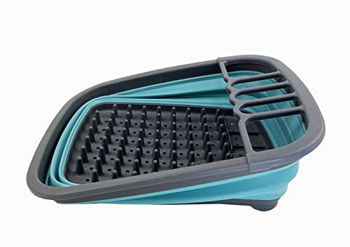 SAMMART 8L Zusammenklappbarer Geschirrabtropfer – Faltbarer Wäscheständer – Tragbarer Geschirr-Organizer – Platzsparende Küchenablage