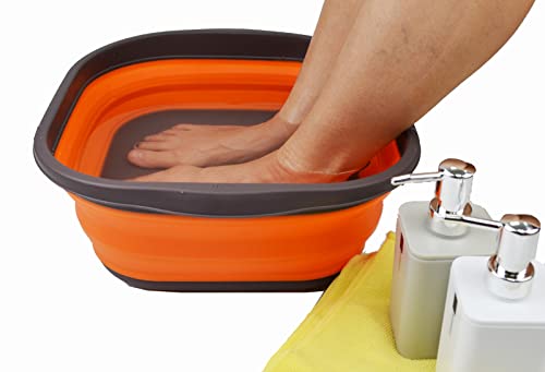 SAMMART 10L Collapsible Tub - Foldable Dish Tub - Portable Washing Basin - Space Saving Plastic Washtub