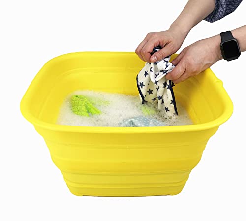 SAMMART 15L Faltbare Kunststoff-Waschwanne – Faltbare Waschwanne – tragbares Waschbecken – platzsparend und einfach zu verstauen