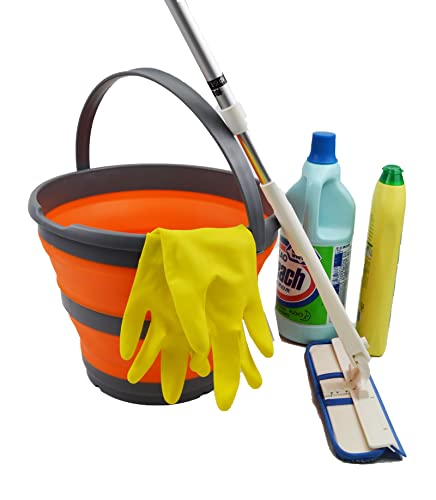 SAMMART 10L zusammenklappbarer Kunststoffeimer – Faltbare runde Wanne – tragbarer Angelwassereimer – platzsparender Outdoor-Wassertopf, Größe 33 cm Durchmesser