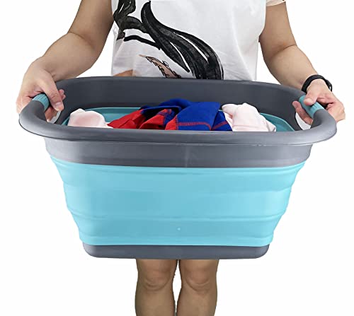 SAMMART 25L Zusammenklappbarer Wäschekorb / -wanne - faltbarer Aufbewahrungsbehälter/Organizer - tragbarer Waschbehälter - platzsparender Korb - Kofferraum-Aufbewahrungsbox