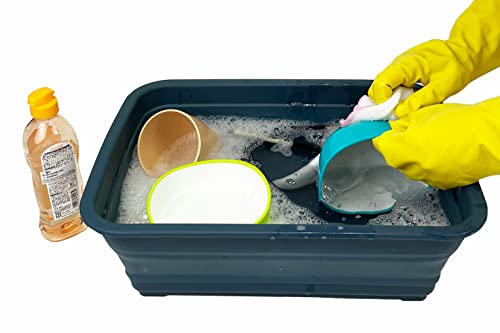 SAMMART 8L zusammenklappbare Wanne – Faltbare Geschirrwanne – tragbares Waschbecken – platzsparende Kunststoff-Waschwanne