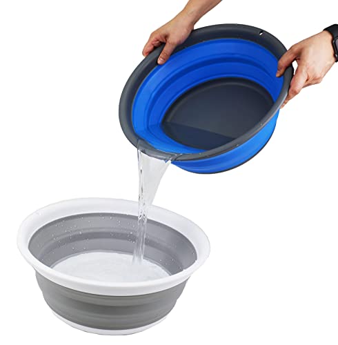 SAMMART 7,5 l zusammenklappbare Wanne – Faltbare Geschirrwanne – tragbares Waschbecken – platzsparende Kunststoff-Waschwanne