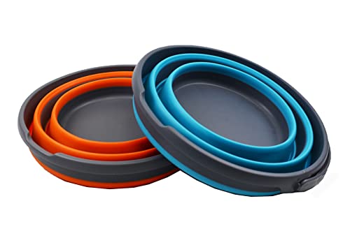 SAMMART 10L zusammenklappbarer Kunststoffeimer – Faltbare runde Wanne – tragbarer Angelwassereimer – platzsparender Outdoor-Wassertopf, Größe 33 cm Durchmesser