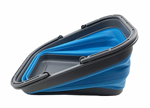 SAMMART 12L zusammenklappbare Wanne mit Griff – Tragbarer Outdoor-Picknickkorb/Krater – Faltbare Einkaufstasche – Platzsparender Aufbewahrungsbehälter