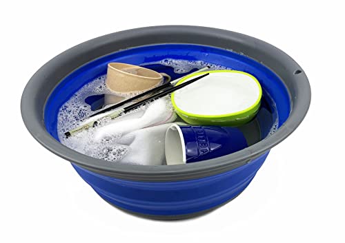 SAMMART 7,5 l zusammenklappbare Wanne – Faltbare Geschirrwanne – tragbares Waschbecken – platzsparende Kunststoff-Waschwanne