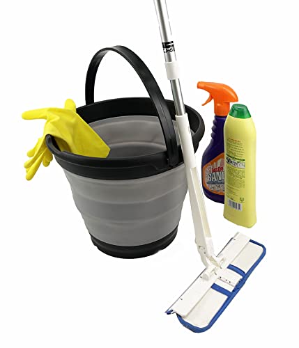 SAMMART 10L zusammenklappbarer Kunststoffeimer – Faltbare runde Wanne – tragbarer Wassereimer zum Angeln – platzsparend. Größe 31 cm Durchmesser
