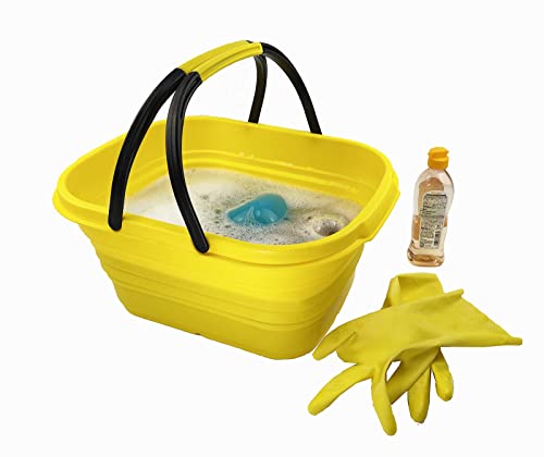 SAMMART 13L Faltbarer Korb mit Griff – Tragbarer Picknickkorb/Krater für den Außenbereich – Faltbare Einkaufstasche – Platzsparender Aufbewahrungsbehälter