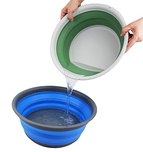 SAMMART 7,5 l zusammenklappbare Wanne – Faltbare Geschirrwanne – tragbares Waschbecken – platzsparende Kunststoff-Waschwanne