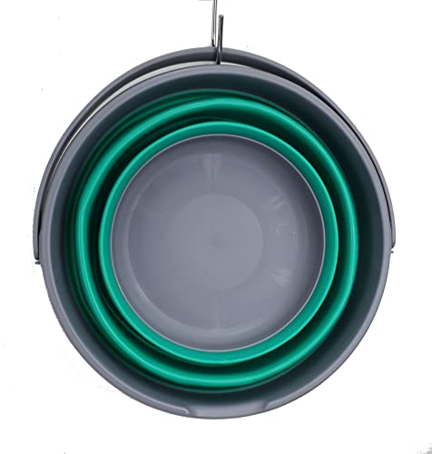SAMMART 10L zusammenklappbarer Plastikeimer - Faltbare runde Wanne - Tragbarer Wassereimer zum Angeln - Platzsparender Outdoor-Wassertopf. Größe 31cm Durchmesser