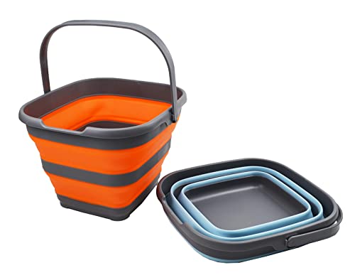 SAMMART 10L 2er Set Zusammenklappbarer rechteckiger praktischer Korb/Eimer