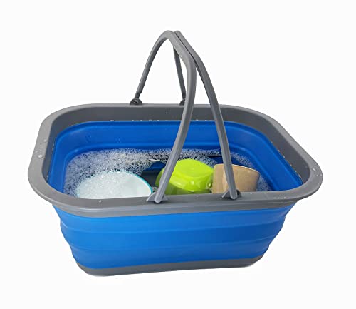SAMMART 15L Zusammenklappbarer Korb mit Griff - Tragbarer Picknickkorb/Krater für den Außenbereich - Faltbare Einkaufstasche - Platzsparender Aufbewahrungsbehälter