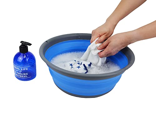 SAMMART 7,5 l zusammenklappbare Wanne – Faltbare Geschirrwanne – tragbares Waschbecken – platzsparende Kunststoff-Waschwanne