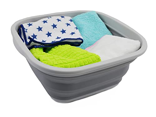 SAMMART 5,5 l zusammenklappbare Wanne – Faltbare Geschirrwanne – tragbares Waschbecken – platzsparende Kunststoff-Waschwanne