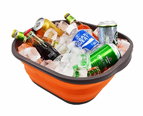 SAMMART 10L Collapsible Tub - Foldable Dish Tub - Portable Washing Basin - Space Saving Plastic Washtub