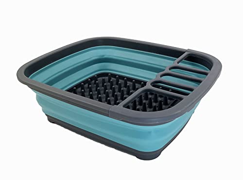 SAMMART 8L Zusammenklappbarer Geschirrabtropfer – Faltbarer Wäscheständer – Tragbarer Geschirr-Organizer – Platzsparende Küchenablage