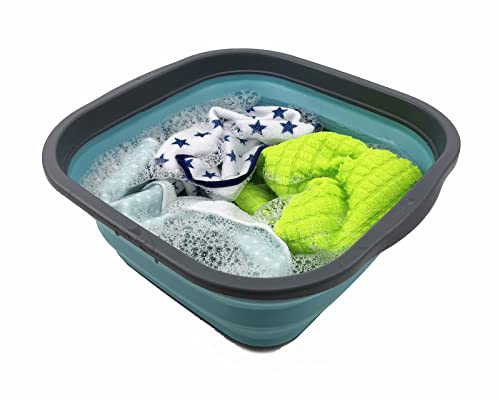 SAMMART 5,5 l zusammenklappbare Wanne – Faltbare Geschirrwanne – tragbares Waschbecken – platzsparende Kunststoff-Waschwanne