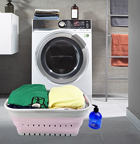 SAMMART 21L Super Mini Zusammenklappbarer Kunststoffkorb mit 3 Griffen – Faltbarer Pop-Up-Aufbewahrungsbehälter/Organizer – Platzsparender Geschenkkorb/Korb