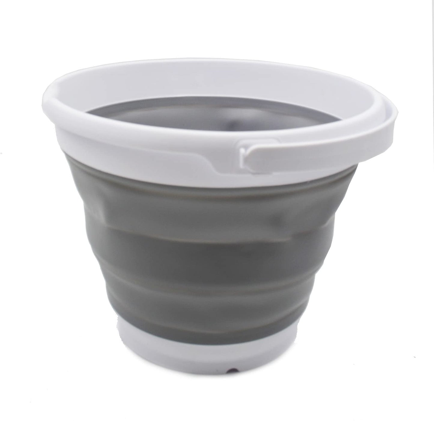 SAMMART 10L zusammenklappbarer Kunststoffeimer (weiß/grau)