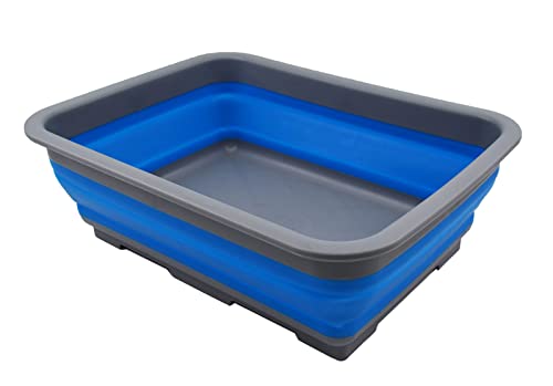 SAMMART 7L zusammenklappbare Wanne – Faltbare Geschirrwanne – tragbares Waschbecken – platzsparende Kunststoff-Waschwanne