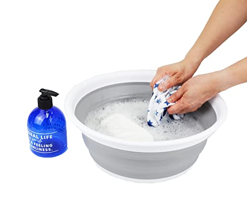 SAMMART 7,5 l zusammenklappbare Wanne – Faltbare Geschirrwanne – tragbares Waschbecken – platzsparende Kunststoff-Waschwanne