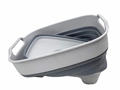 SAMMART 7,5 l zusammenklappbare Geschirrpfanne mit Ablassschraube – faltbares Waschbecken – tragbare Geschirrspülwanne – platzsparende Küchenaufbewahrungswanne