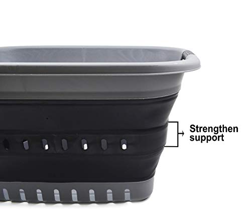 SAMMART 37L zusammenklappbarer Kunststoff-Wäschekorb – faltbarer Pop-Up-Aufbewahrungsbehälter/Organizer – tragbarer Korb – platzsparender Korb/Korb