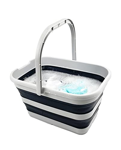 SAMMART 12L Zusammenklappbarer rechteckiger praktischer Korb/Eimer (2er-Set)