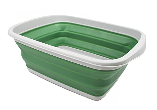 SAMMART Zusammenklappbare Wanne, 10 l, zusammenklappbar, tragbar, platzsparende Kunststoff-Waschwanne